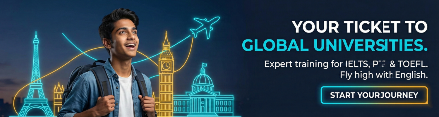 Student with backpack visualizing global opportunities, highlighting IELTS Preparation Online and Career Counselling for Students aiming to Study Abroad and clear Visa Interviews.